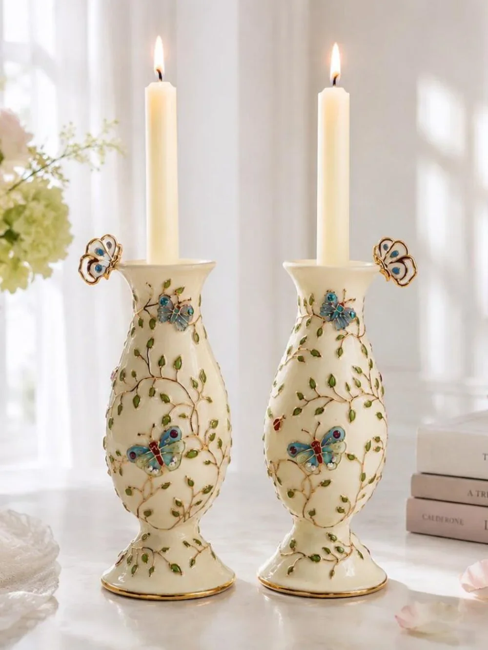 Lenox Summer Enchantment Candlesticks - Parvaneh Holloway (Pair) Butterflies